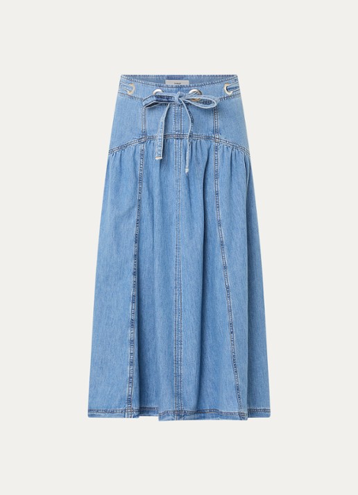 ba&sh Lonia high waist midi spijkerrok - voorkant 2 indigo