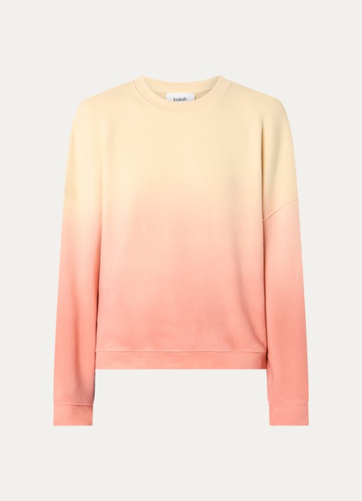 ba&sh Mahida oversized sweater met print - voorkant 2 lichtgeel