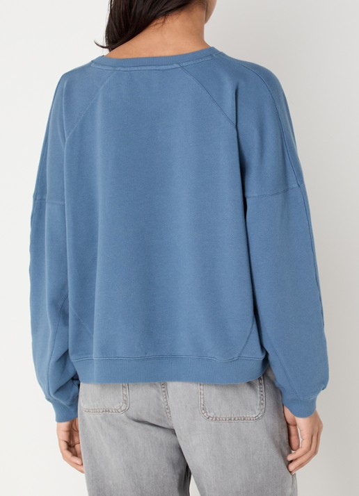 ba&sh Maia sweater met logoborduring - achterkant 4 staalblauw
