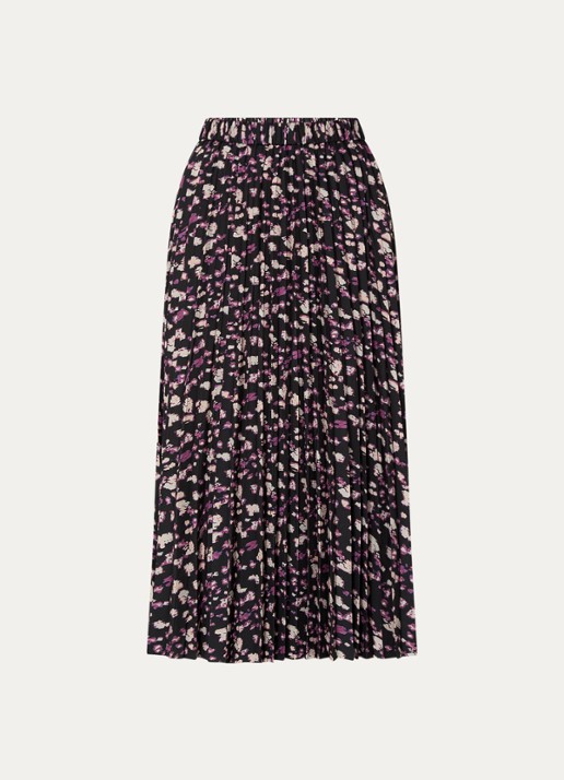ba&sh Malicia midi plooirok met print - voorkant 2 paars