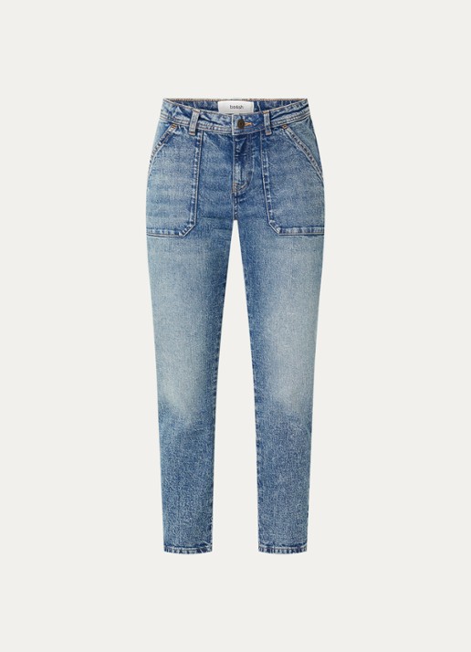 ba&sh Mally high waist straight leg jeans met lichte wassing - voorkant 2 indigo