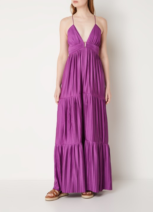 Ba&sh Maxi jurk met rugdecolleté  - achterkant paars