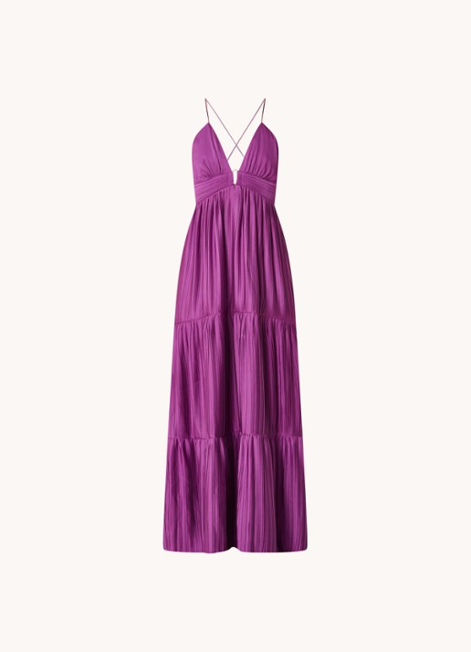 Ba&sh Maxi jurk met rugdecolleté  - voorkant 2 paars