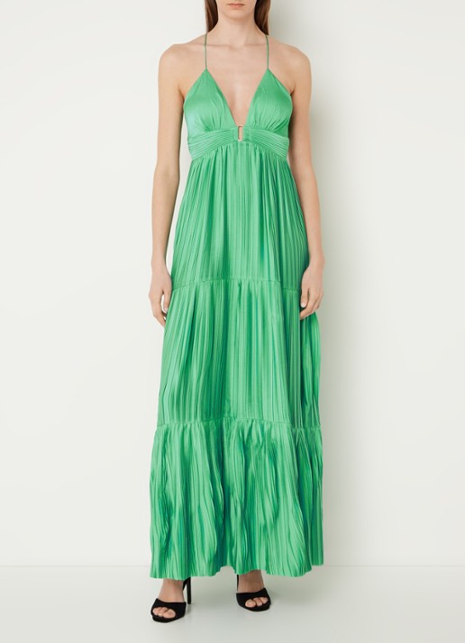Ba&sh Maxi jurk met rugdecolleté  - achterkant 4 groen
