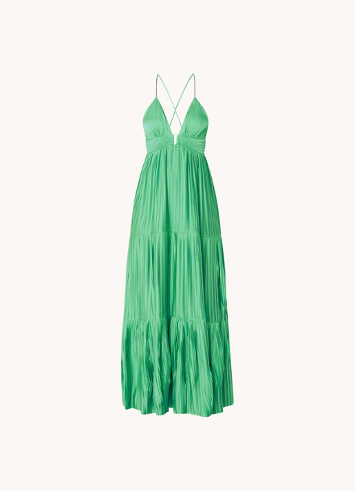 Ba&sh Maxi jurk met rugdecolleté  - voorkant 2 groen