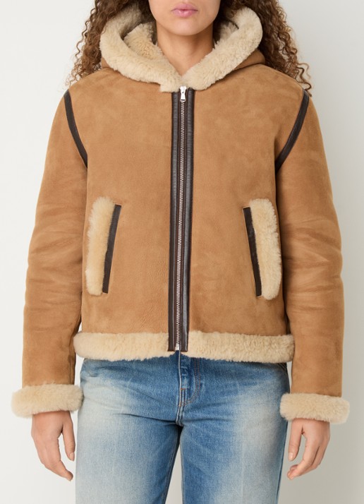 ba&sh Maxou lammy coat van schapenleer met steekzakken