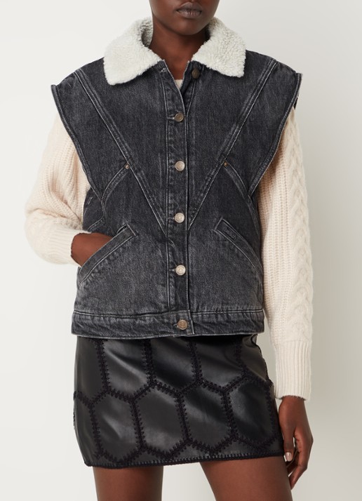 ba&sh Men mouwloze spijkerjas met teddy voering