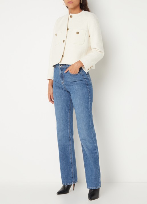 Ba&sh Meredith blazer in wolblend met structuur - voorkant 4 gebroken wit