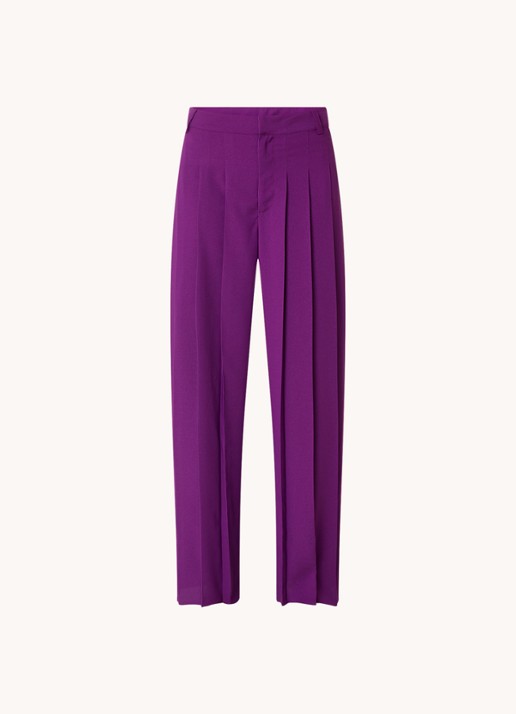 ba&sh Miley high waist loose fit pantalon met plooien - voorkant paars