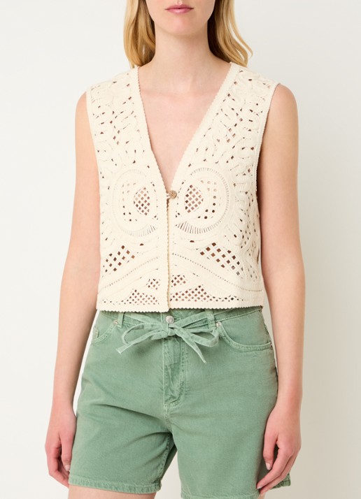 ba&sh Misti gilet met opengewerkt dessin