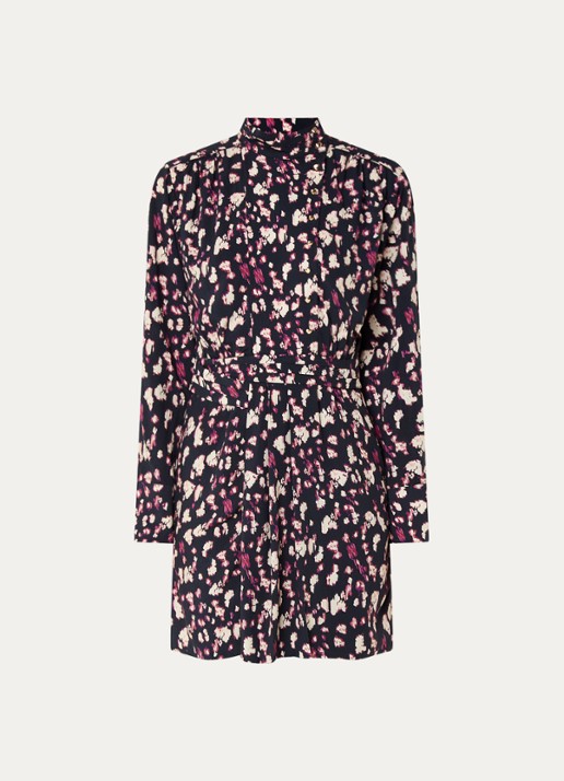 ba&sh Molly mini tuniekjurk met print - voorkant zwart