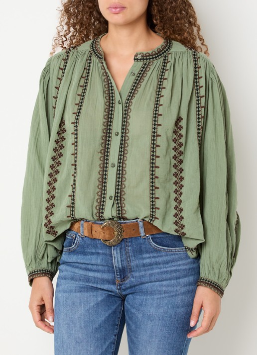 ba&sh Mona blouse met borduring