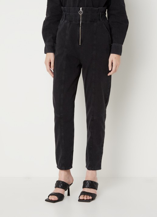 ba&sh Mony high waist tapered fit pantalon met ritsdetail
