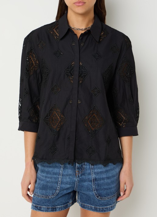 ba&sh Muriel blouse met broderie
