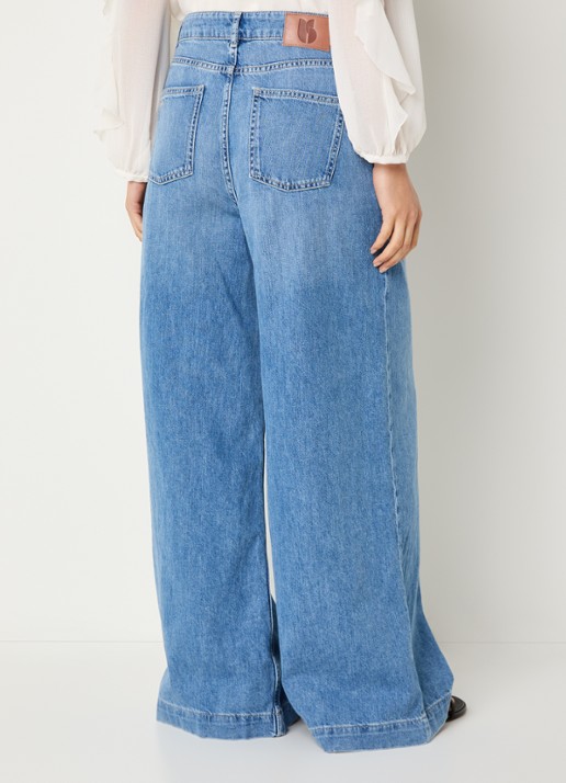 ba&sh Musc high waist wide leg jeans met lichte wassing - achterkant indigo