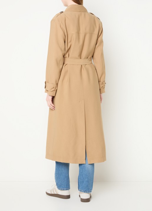 ba&sh Nana double-breasted trenchcoat met schoudervulling - achterkant camel