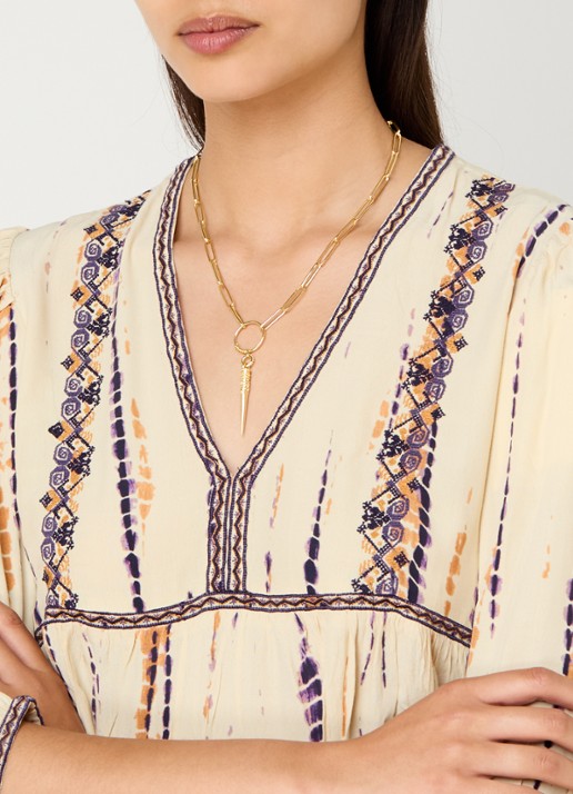 ba&sh Naoki ketting met hanger - voorkant goud