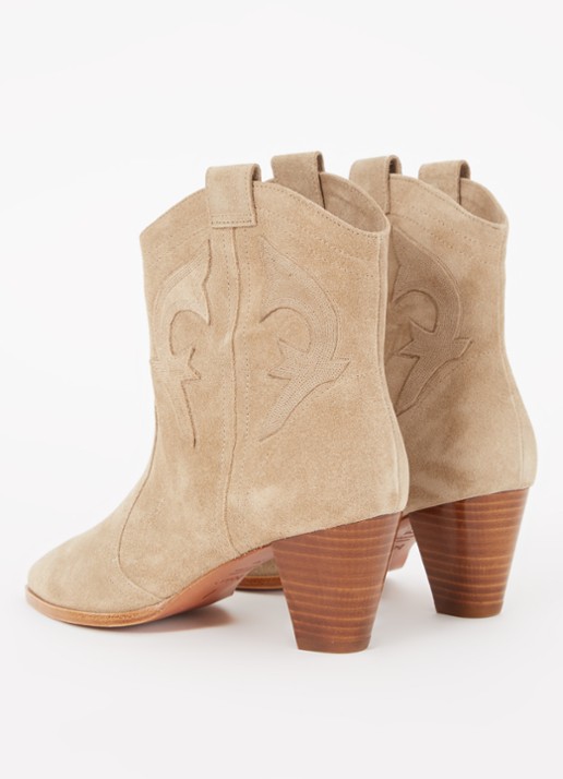 ba&sh New Casey cowboylaars van kalfssuède - achterkant 3 donkerbeige