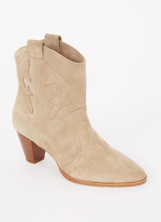 ba&sh New Casey cowboylaars van kalfssuède - voorkant donkerbeige