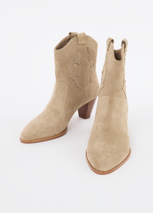 ba&sh New Casey cowboylaars van kalfssuède - detail 7 donkerbeige