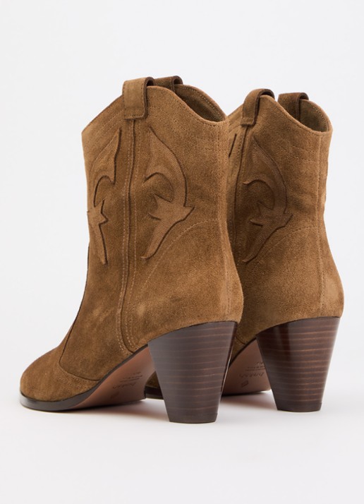 ba&sh New Casey enkellaarsje van suède - achterkant 3 camel