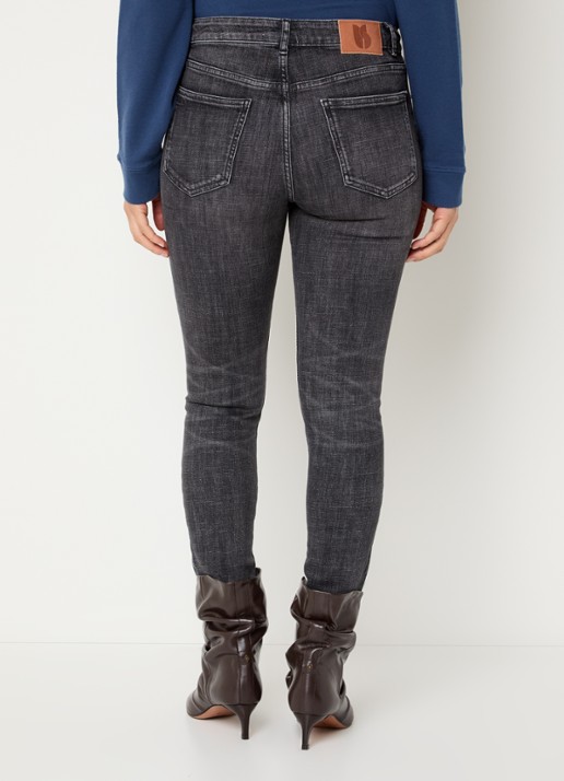 ba&sh Niko mid waist skinny jeans met gekleurde wassing - achterkant 3 antraciet