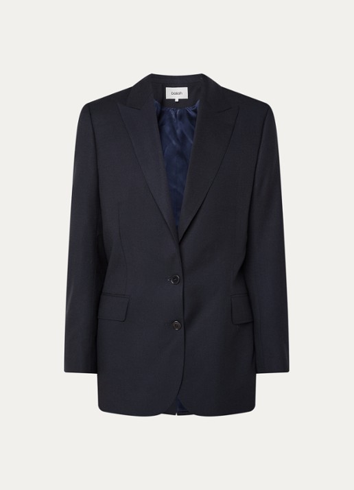 ba&sh Nisha blazer in wolblend met klepzakken - voorkant 3 donkerblauw