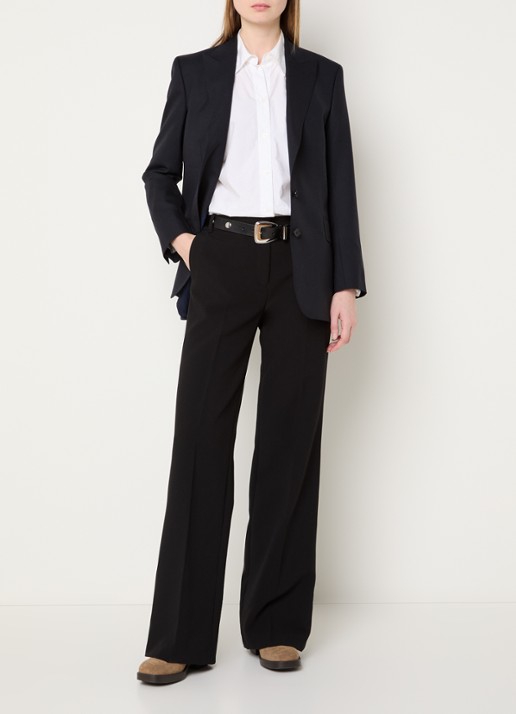 ba&sh Nisha blazer in wolblend met klepzakken - voorkant 4 donkerblauw