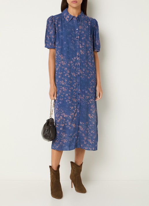 ba&sh Norma midi blousejurk met print en ballonmouw