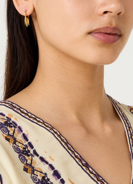 ba&sh Okinawa oorring met hanger - voorkant 3 goud