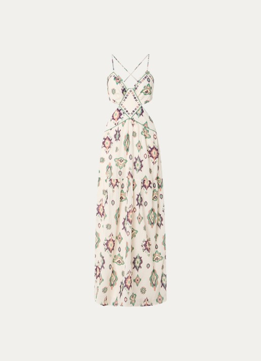 ba&sh Omelia maxi halterjurk met grafische print