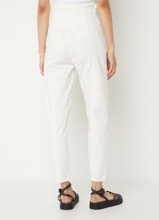 ba&sh Omny high waist cropped tapered fit jeans met stretch - achterkant gebroken wit