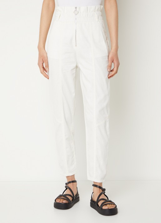 ba&sh Omny high waist cropped tapered fit jeans met stretch