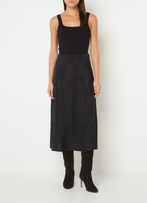 ba&sh Oxmo ribgebreide tanktop met stretch - voorkant 4 zwart