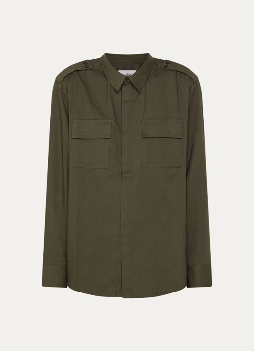 ba&sh Palani blouse met borstzakken - voorkant 2 bronsgroen