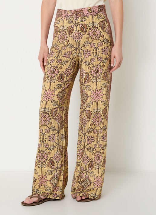 ba&sh Pali high waist loose fit pantalon met grafische print