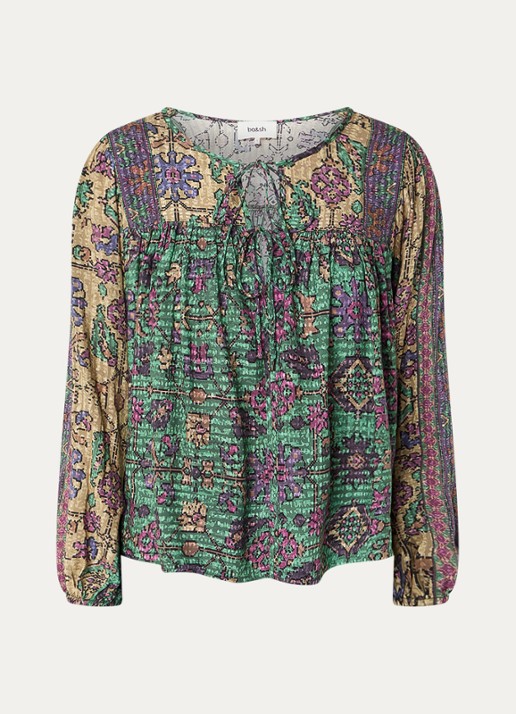 ba&sh Pamila tuniek met print - voorkant 2 groen