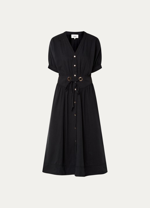 ba&sh Parisa maxi jurk met steekzakken - voorkant zwart