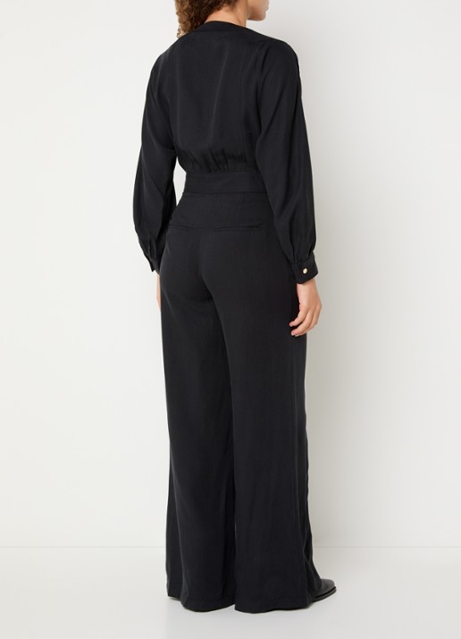 ba&sh Pere loose fit jumpsuit met ceintuur - achterkant 2 antraciet