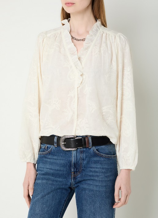 ba&sh Petty semi-transparante blouse met borduring