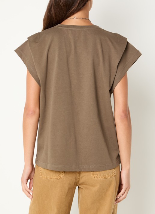 ba&sh Pio T-shirt met ronde hals - achterkant 4 zand
