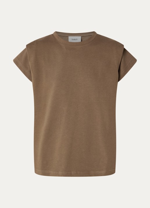 ba&sh Pio T-shirt met ronde hals - voorkant zand