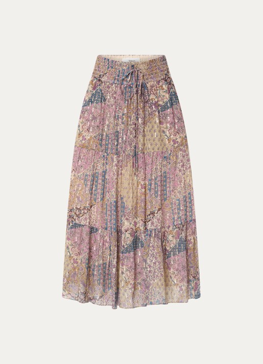 ba&sh Pitsy midi rok met lurex - voorkant 2 oudroze