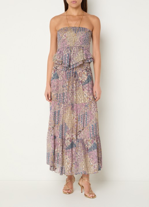 ba&sh Pitsy midi rok met lurex - voorkant 3 oudroze