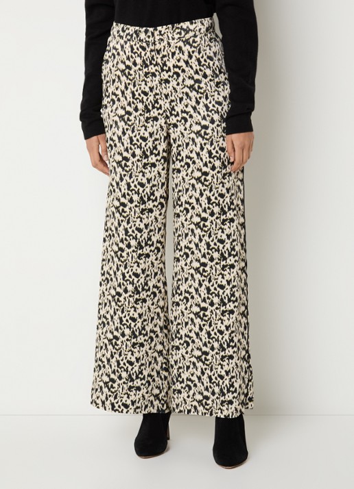 ba&sh Plyde high waist loose fit pantalon met panterprint