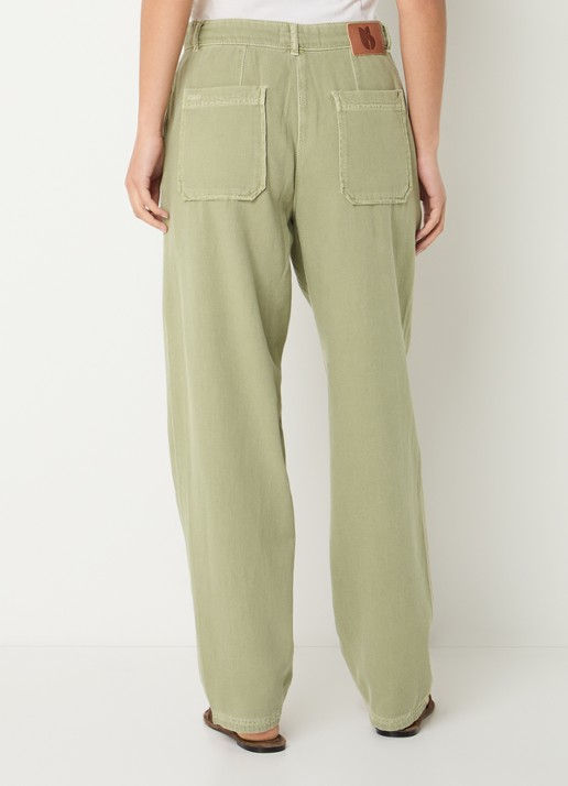 ba&sh Raja mid waist loose fit broek met steekzakken - achterkant olijfgroen