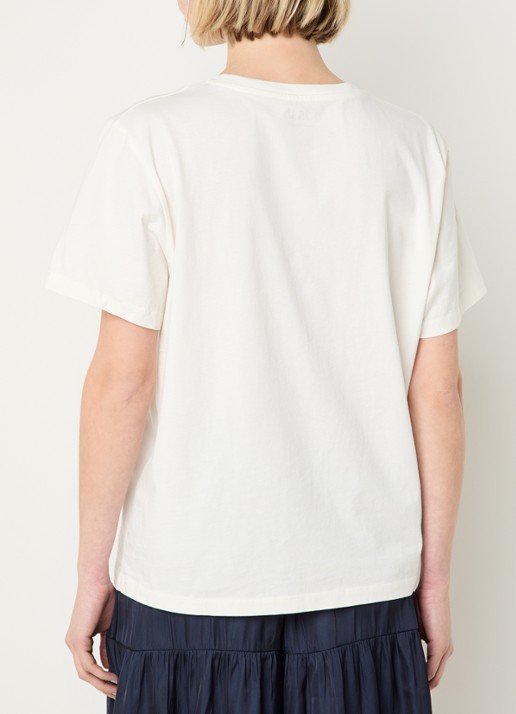 ba&sh Ralfa T-shirt met print - achterkant 4 gebroken wit