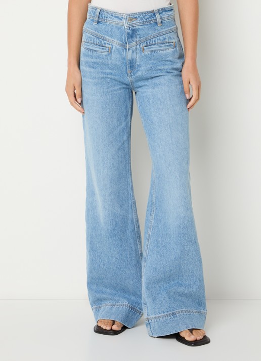 ba&sh Ranja high waist flared jeans met lichte wassing