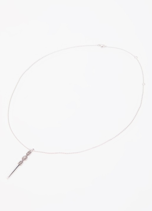 ba&sh Rene ketting met kristal - detail 2 zilver