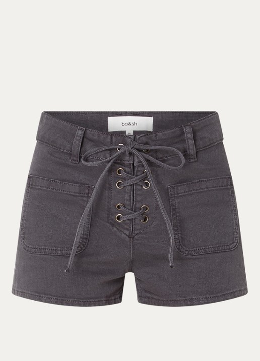 ba&sh Reno mid waist straight leg korte broek met koordsluiting